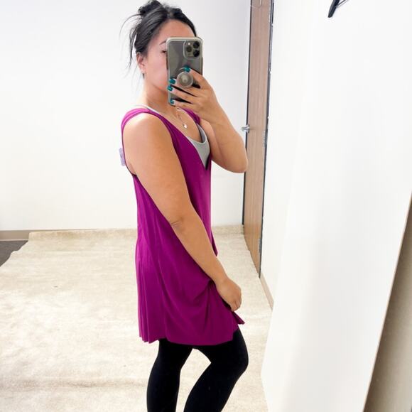 NWT Free People | Tunic Sleeveless Tank Top V-Neck Stretch Purple | XS - Picture 3 of 10